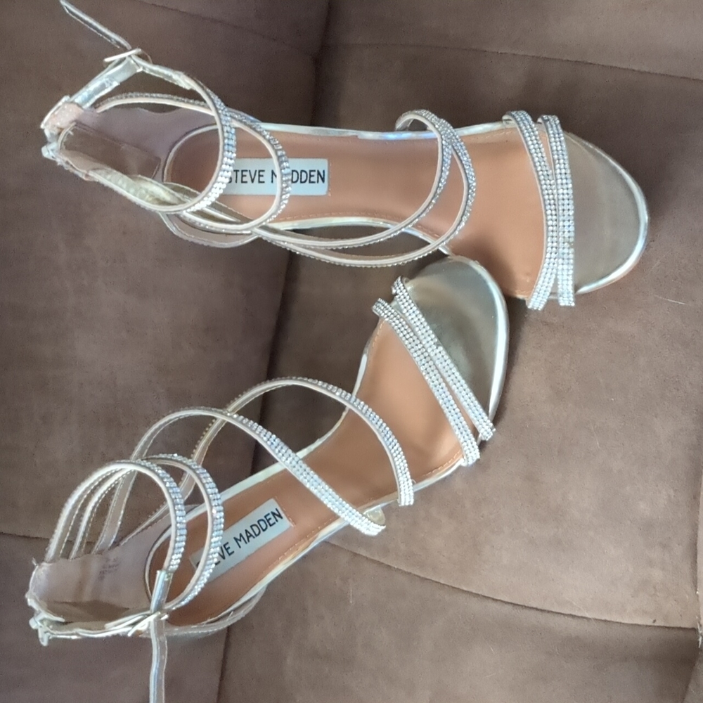 Steve Madden Gold Metallic Strappy Heels